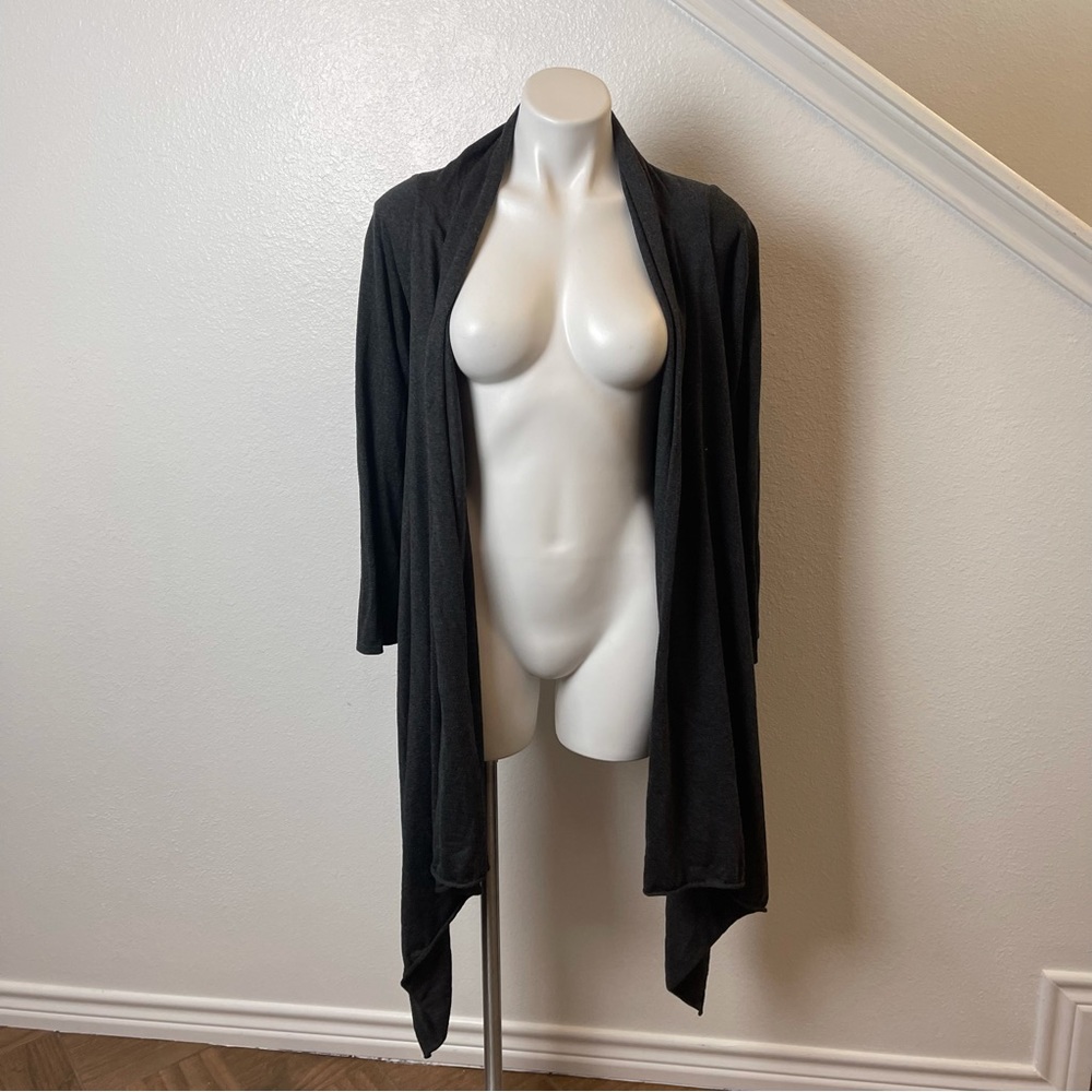 Cable & Gauge dark Grey waterfall cardigan sweater size m/L